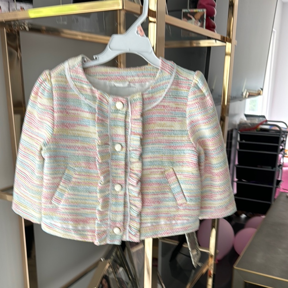 Janie Jack Pastel Striped Kids Jacket size 6